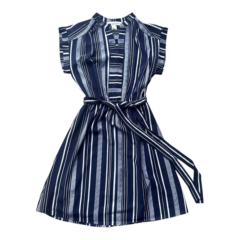 Monteau Dress Navy‎ and White Size XS A line Tie